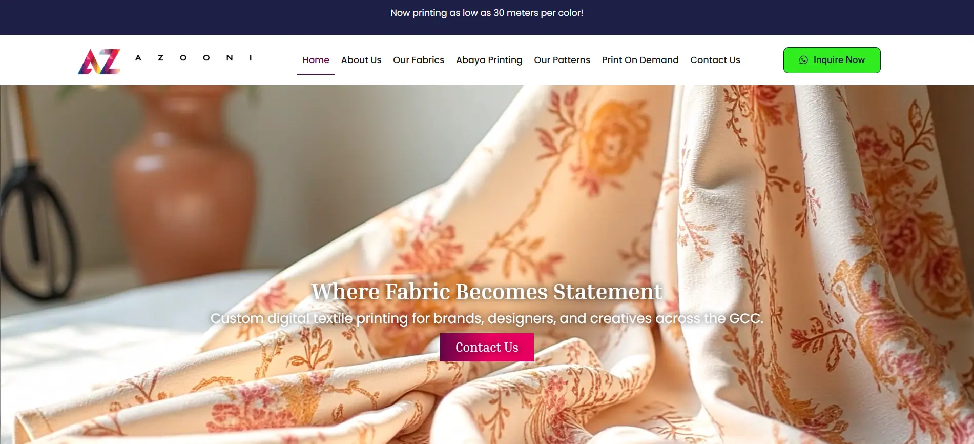 Azooni Prints website preview