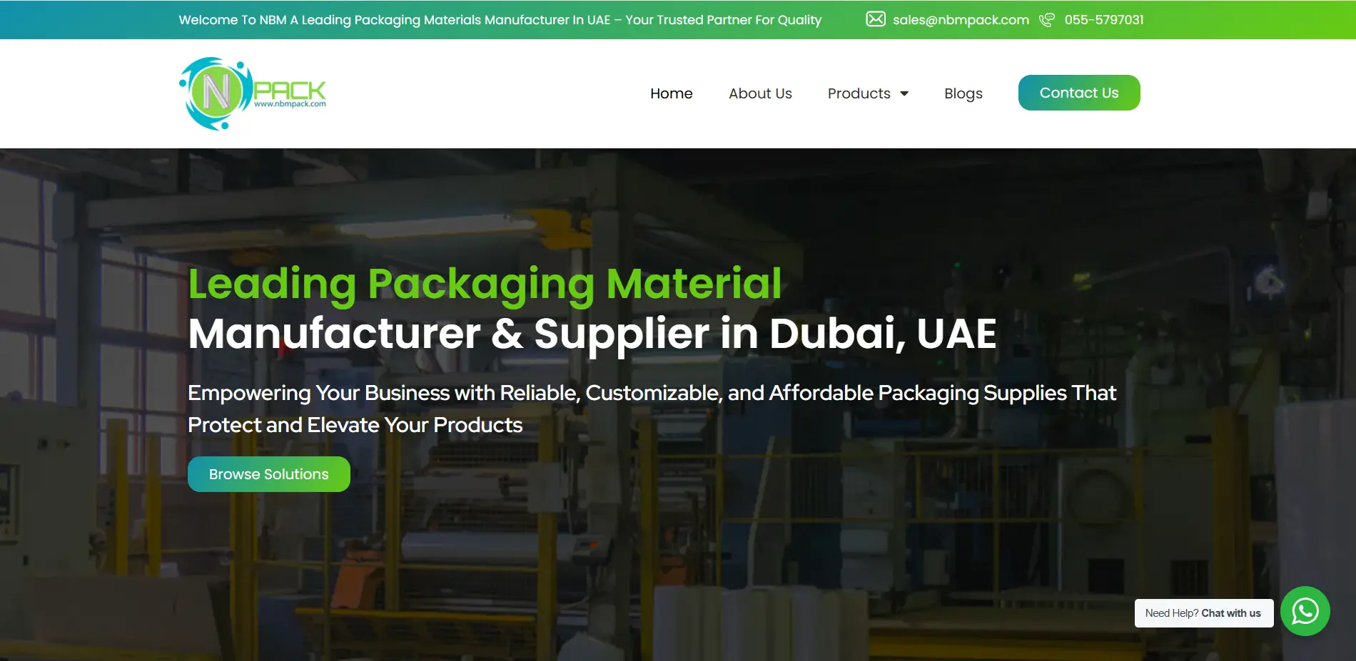 NBM Pack website preview