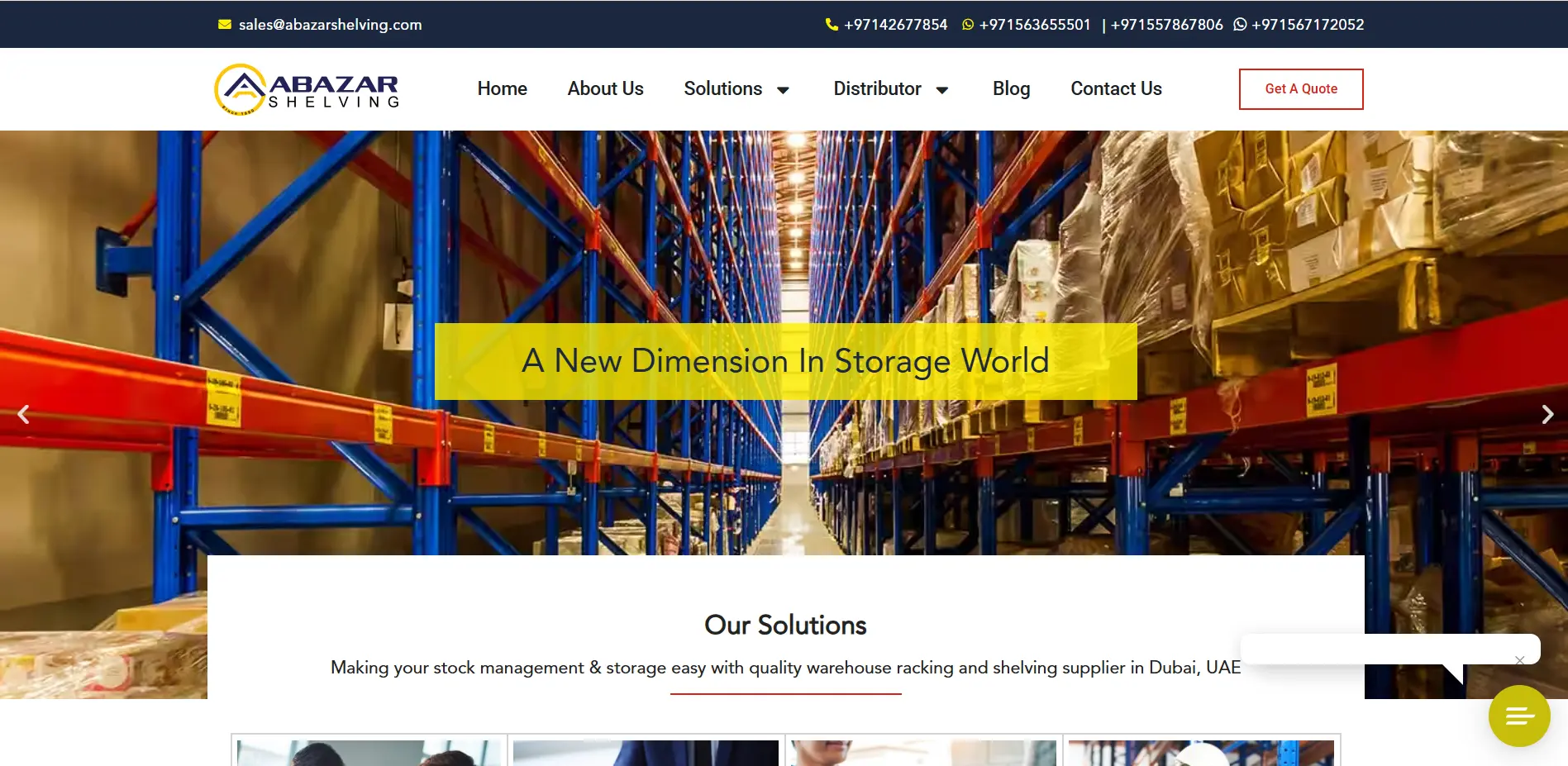 Abazar Shelving website preview